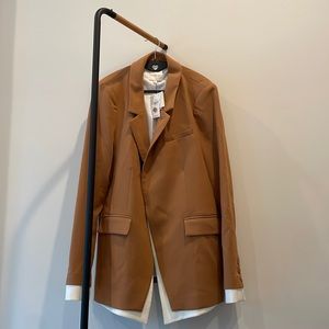NWT never worn XL Anthro Favorite Daughter tan white blazer with extra button